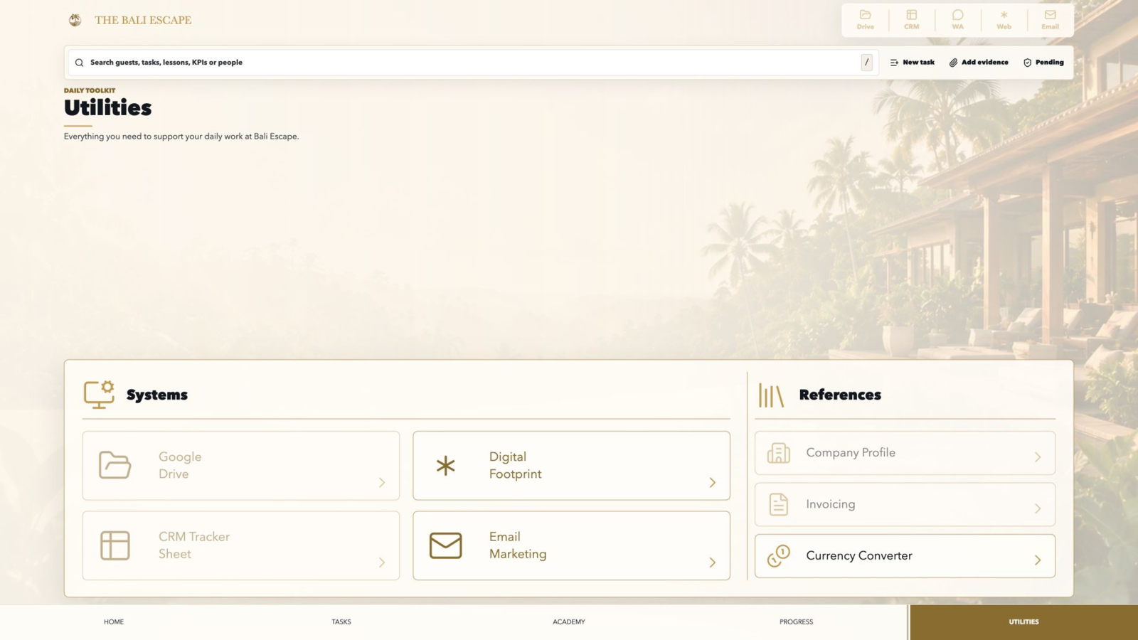 Final BOS Portal utilities workspace for Bali Escape